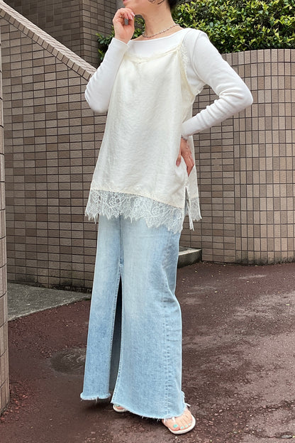 レースヘムキャミソール