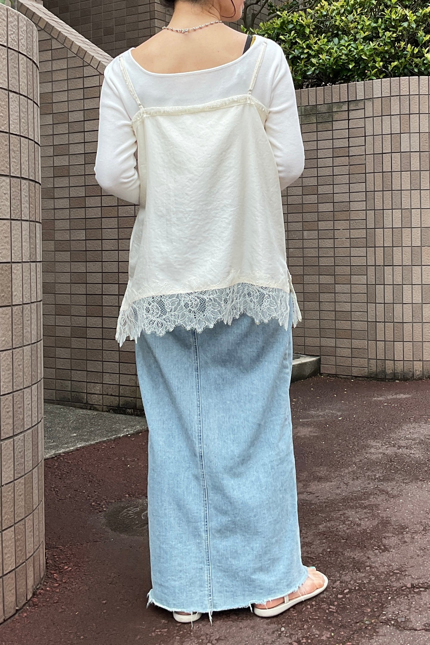 レースヘムキャミソール
