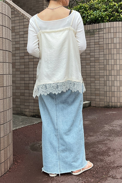 レースヘムキャミソール