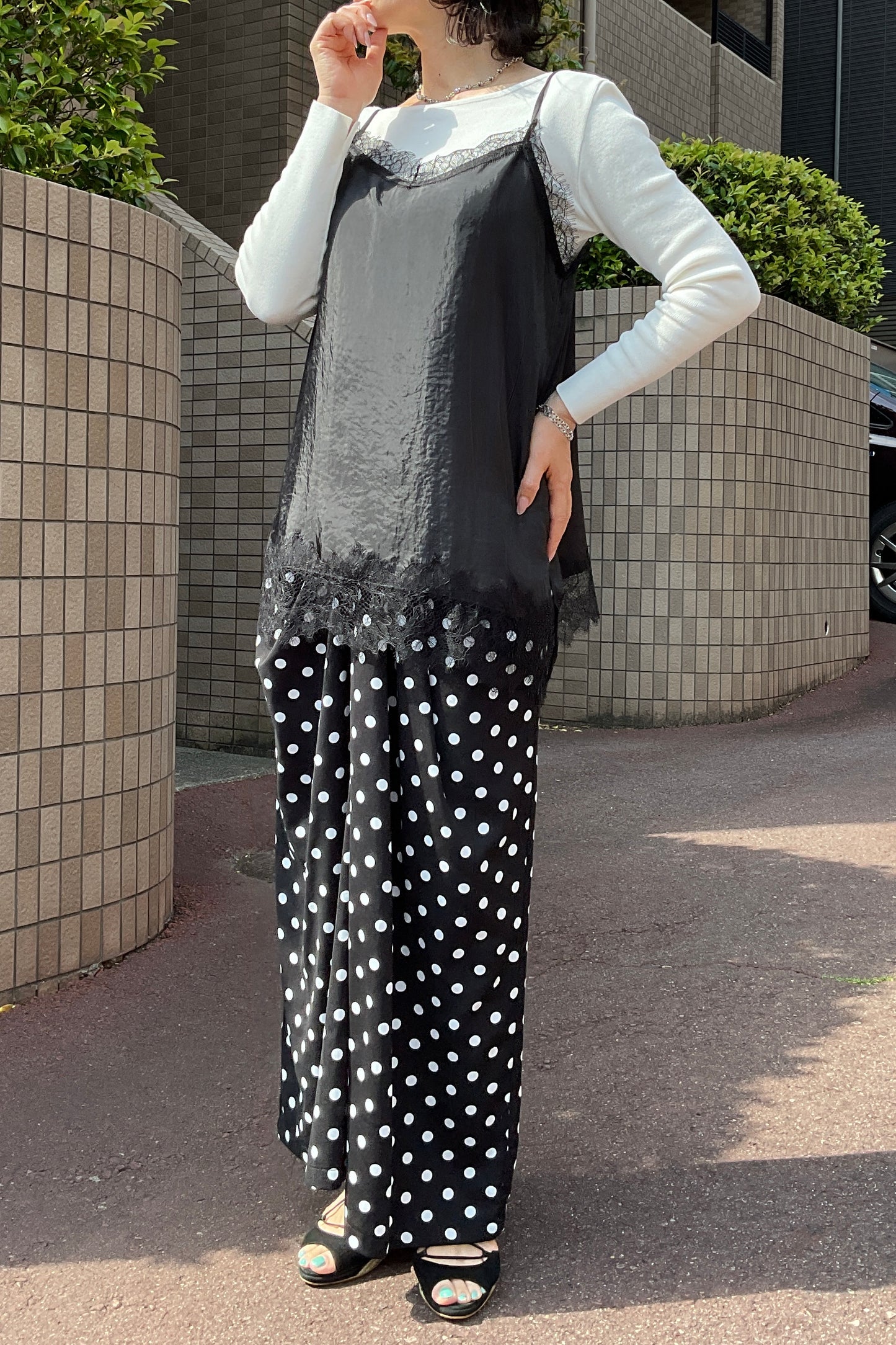 レースヘムキャミソール