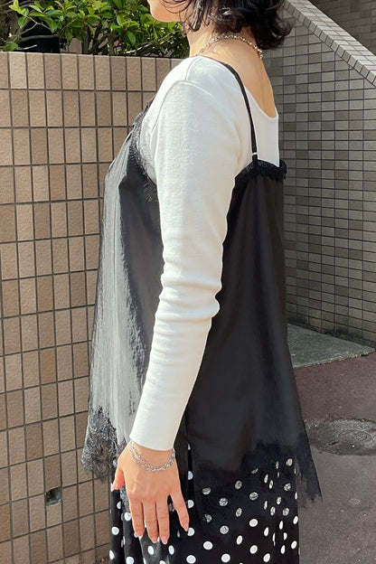レースヘムキャミソール
