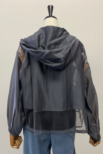 <セット割>シアージップパーカー(チャコール) ×ニットタンク(無地)