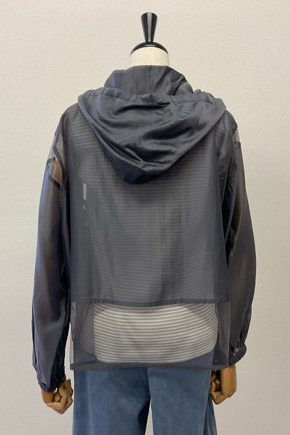 <セット割>シアージップパーカー(チャコール) ×ニットタンク(ボーダー)