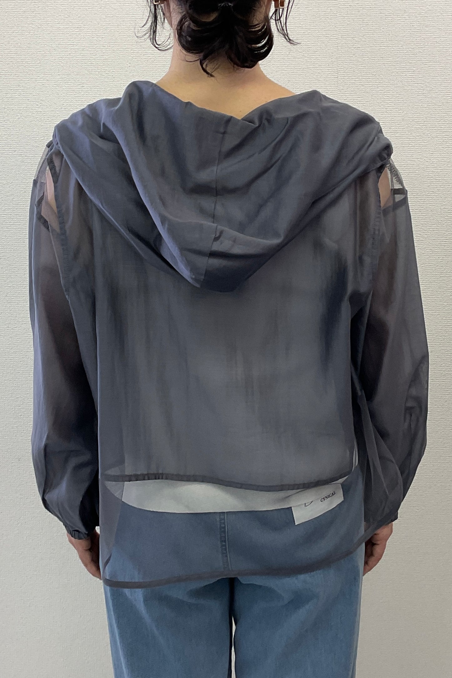 <セット割>シアージップパーカー(チャコール) ×ニットタンク(無地)