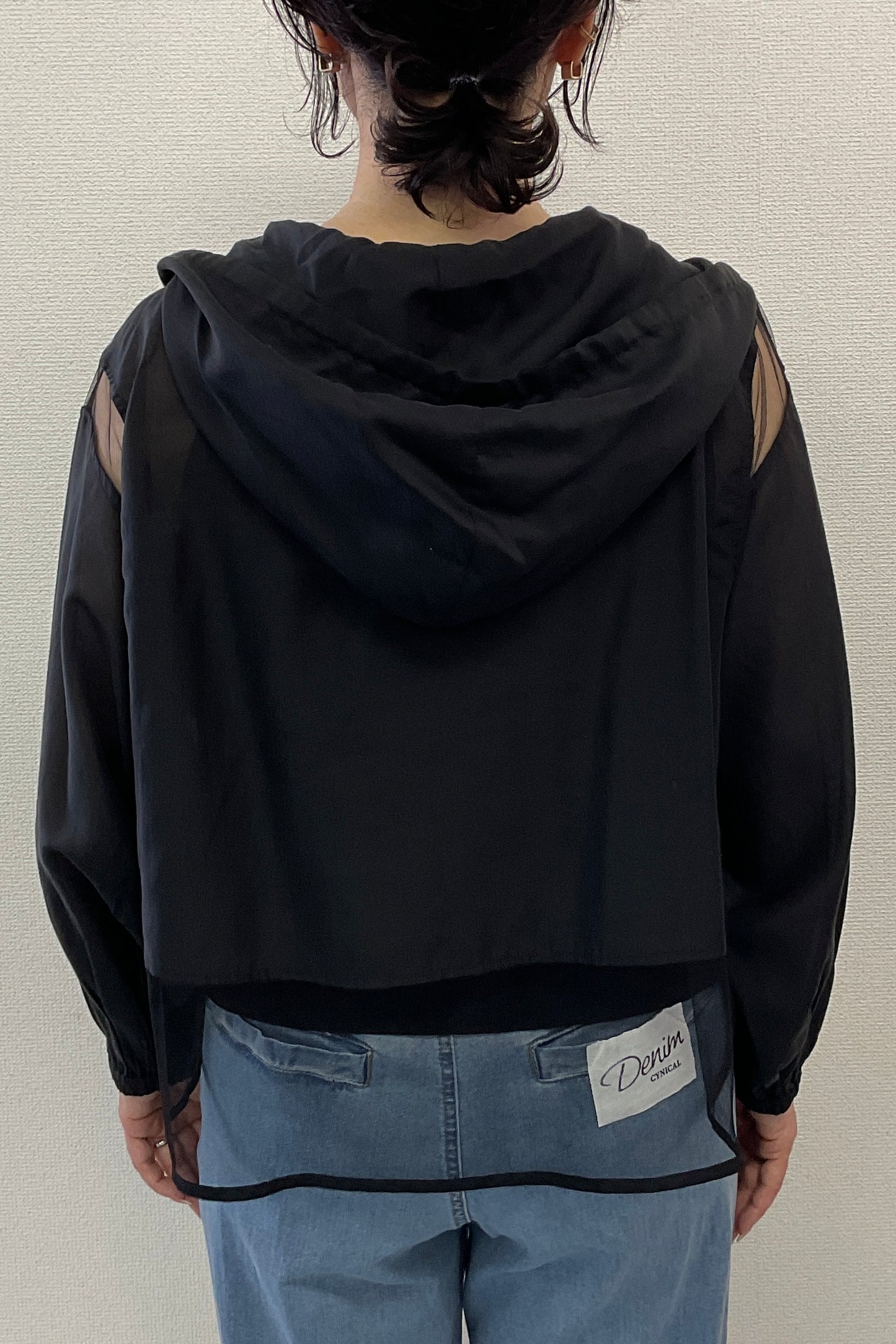 <セット割>シアージップパーカー(ブラック) ×ニットタンク(無地)