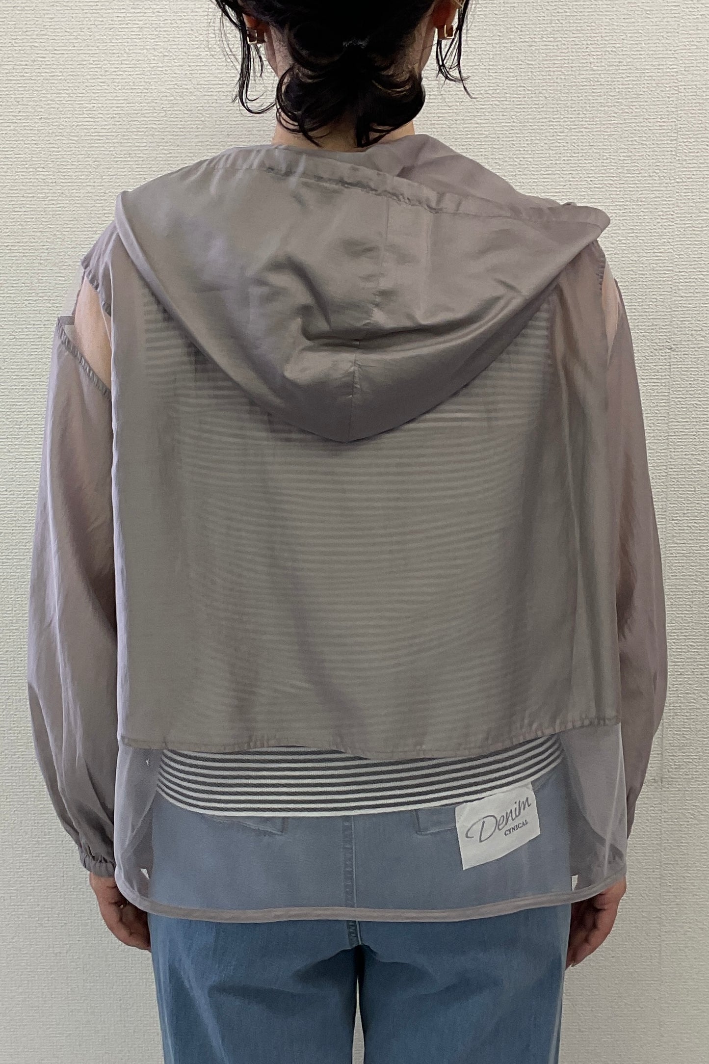 <セット割>シアージップパーカー(モカ) ×ニットタンク(ボーダー)