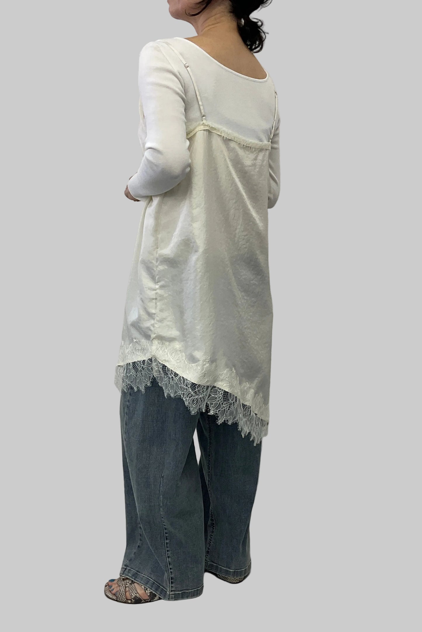 [再入荷]レースアシメヘムキャミソール
