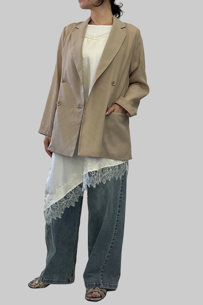 [再入荷]レースアシメヘムキャミソール