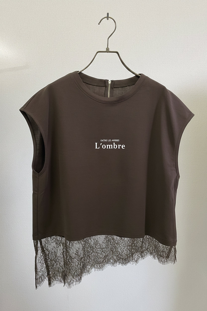 レースへムロゴTシャツ