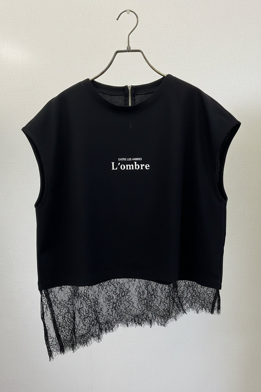 レースへムロゴTシャツ