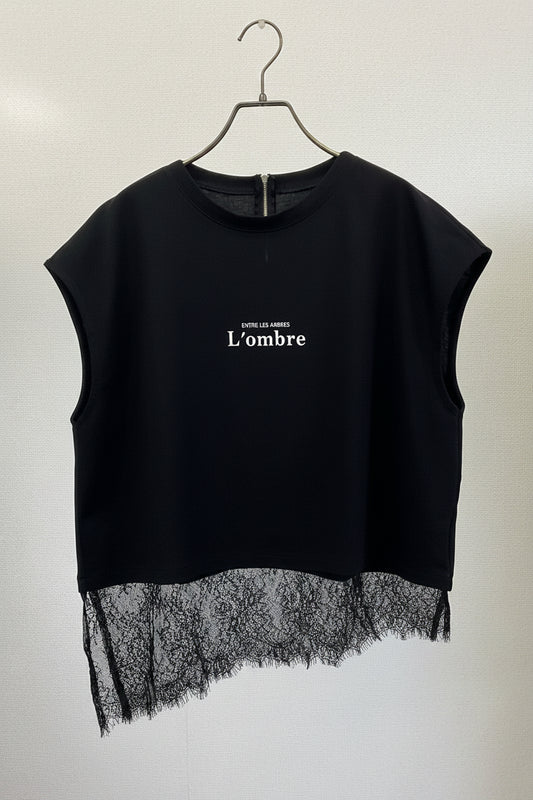 レースへムロゴTシャツ