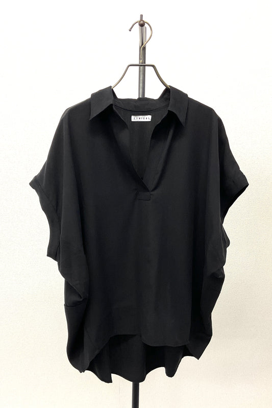 テンセルツイルスキッパーショートスリーブブラウス
