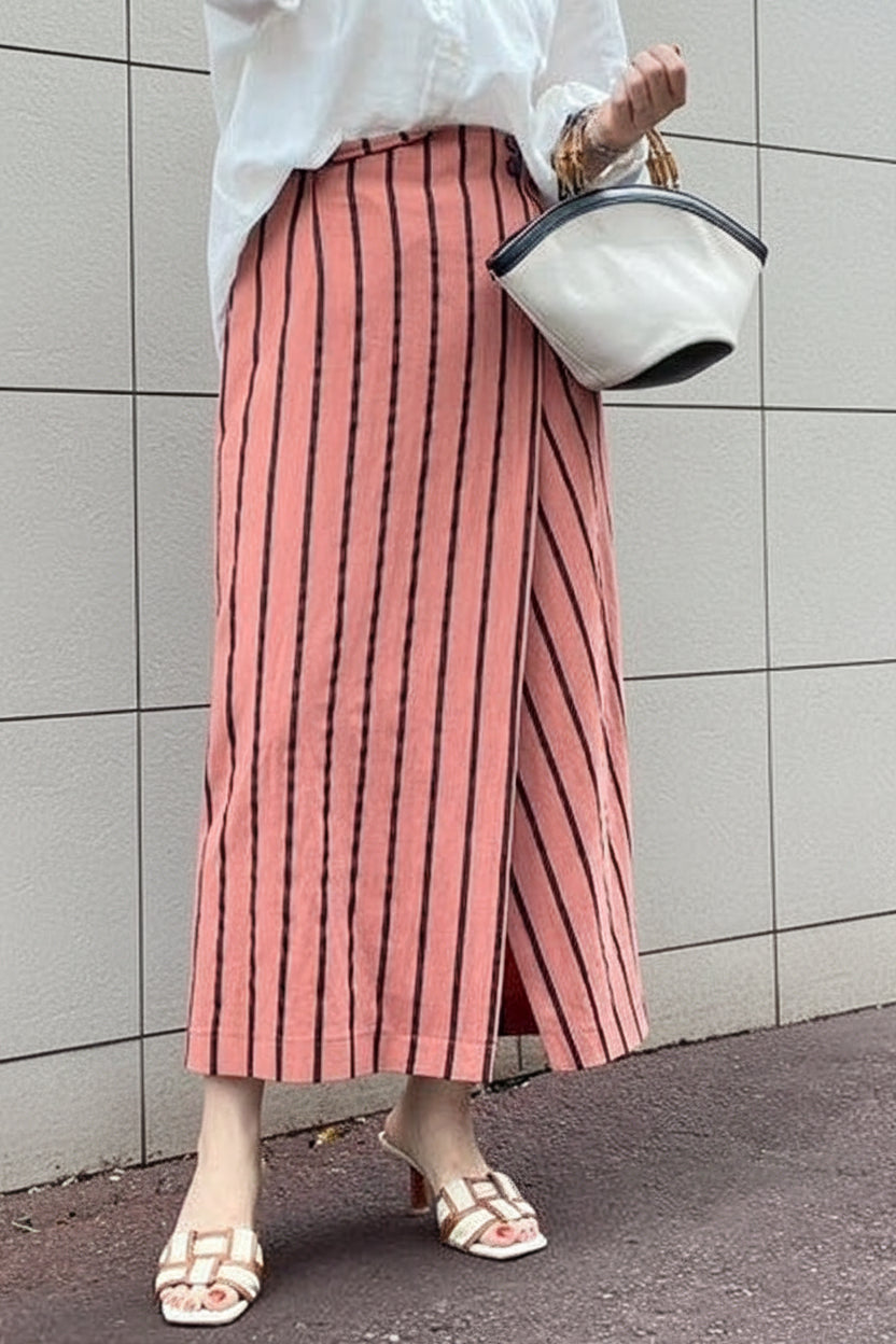 ストライプラップ風スカート