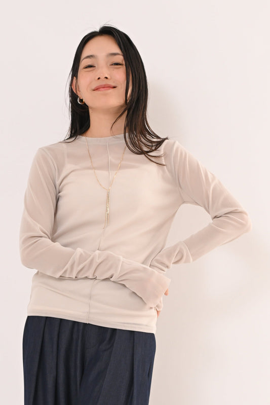 ［ＮＥＷ］メッシュクルーネックプルオーバー