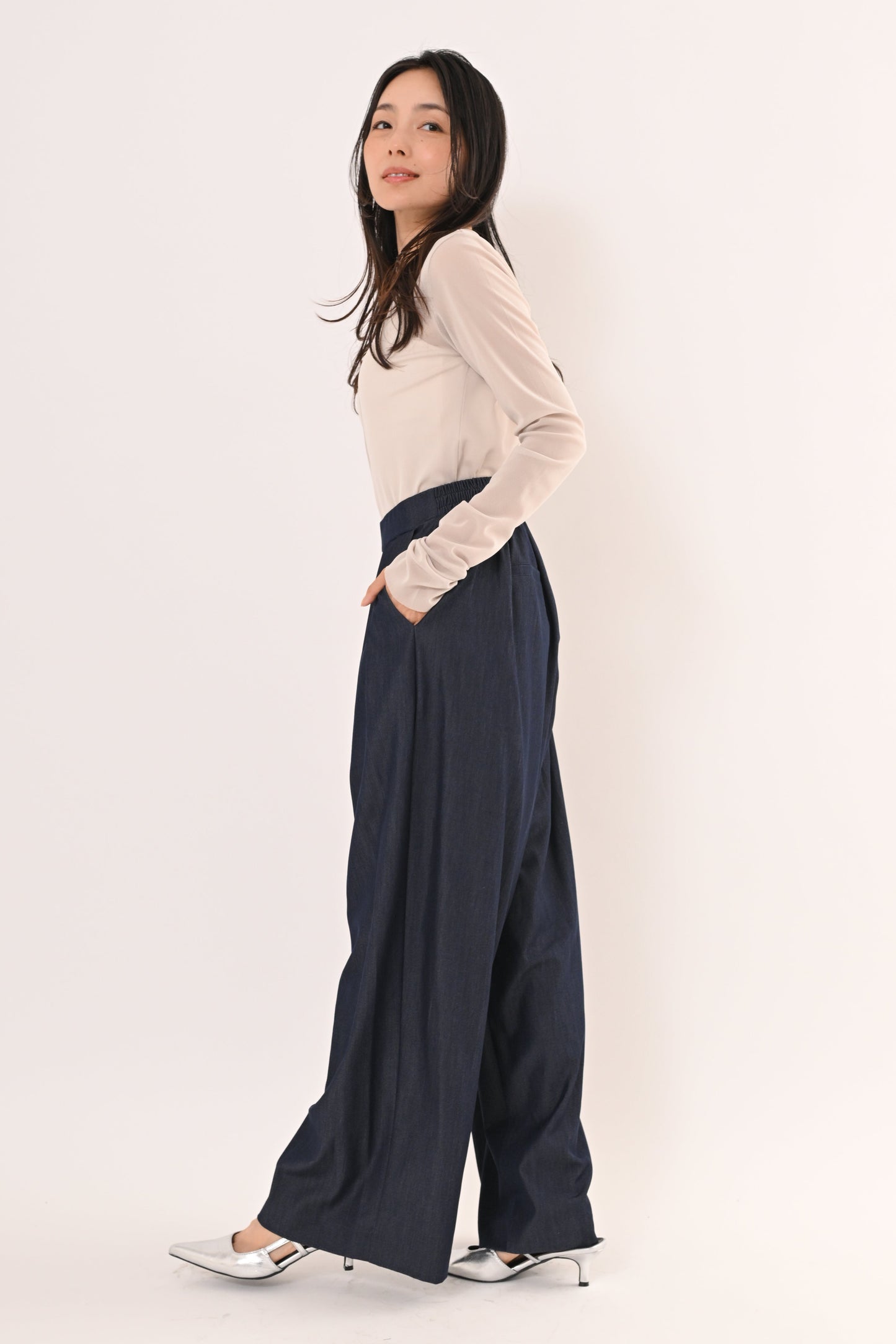 ［ＮＥＷ］デニムハイウエストパンツ