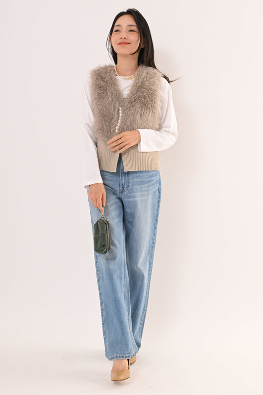 ［再入荷］ショートファーベスト