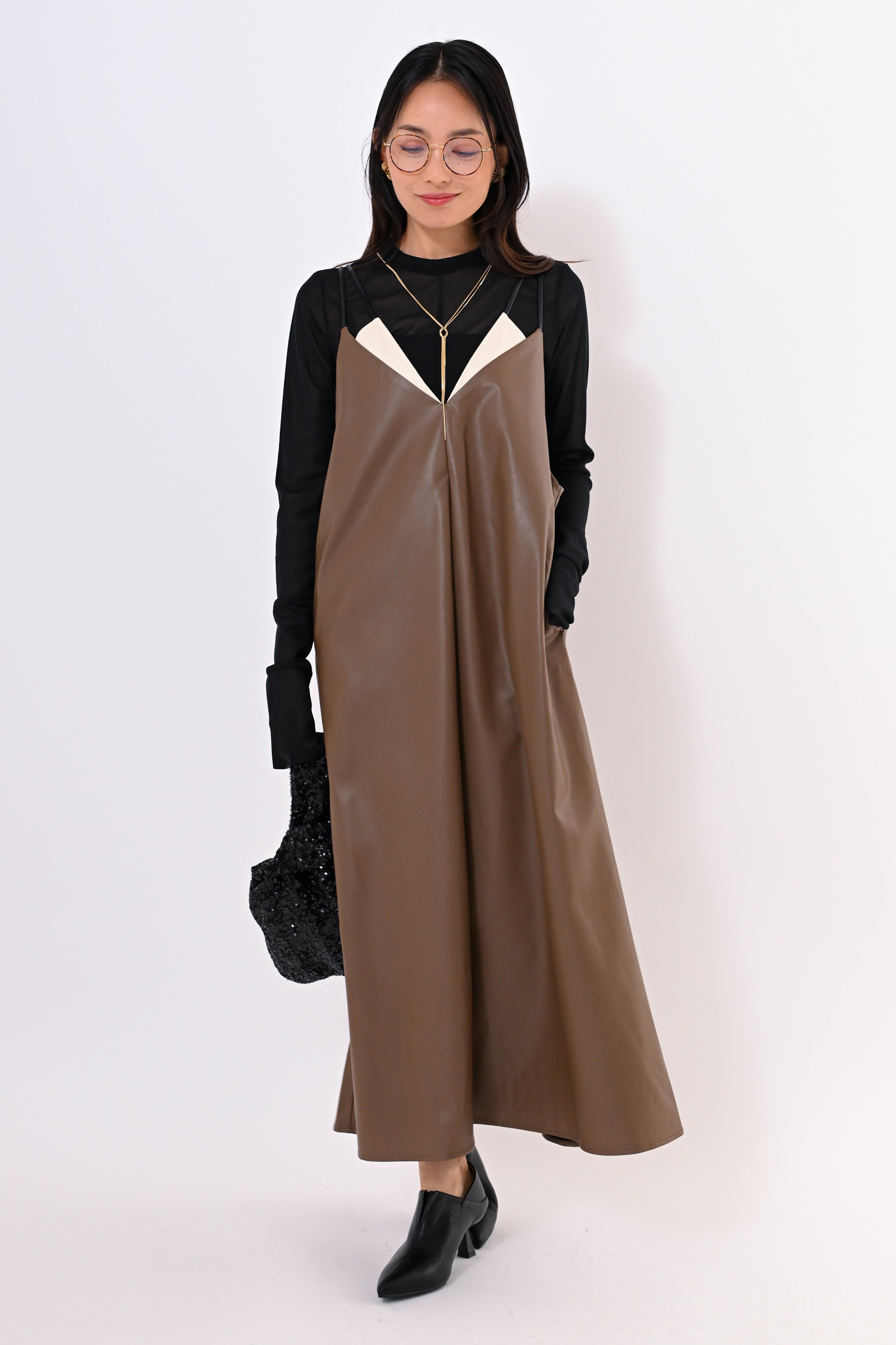 Ezick キャミワンピース レザー Ezick Elegant volume sleeves セット