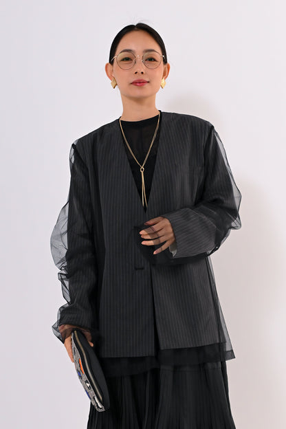 レイヤードチュールジャケット