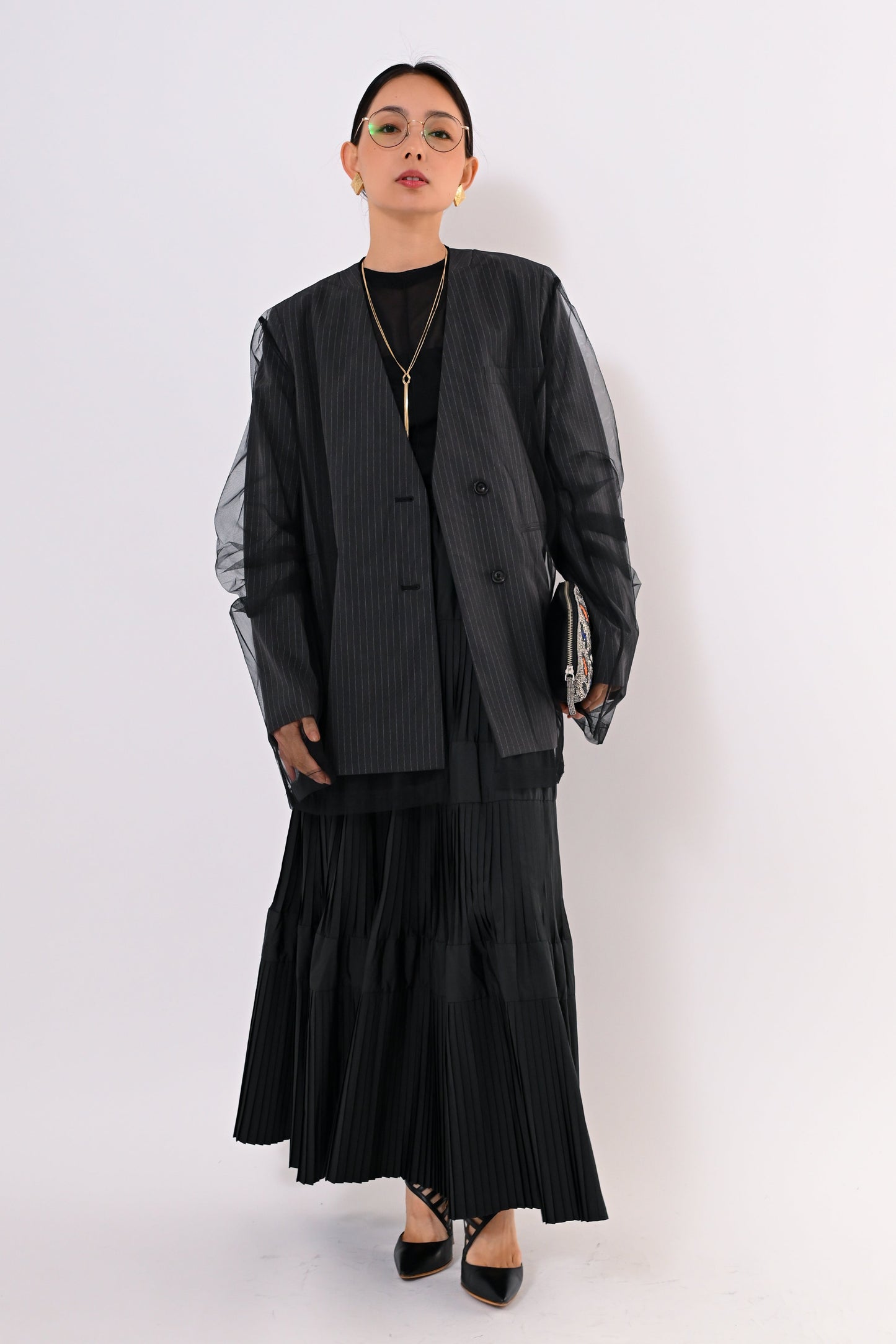 レイヤードチュールジャケット