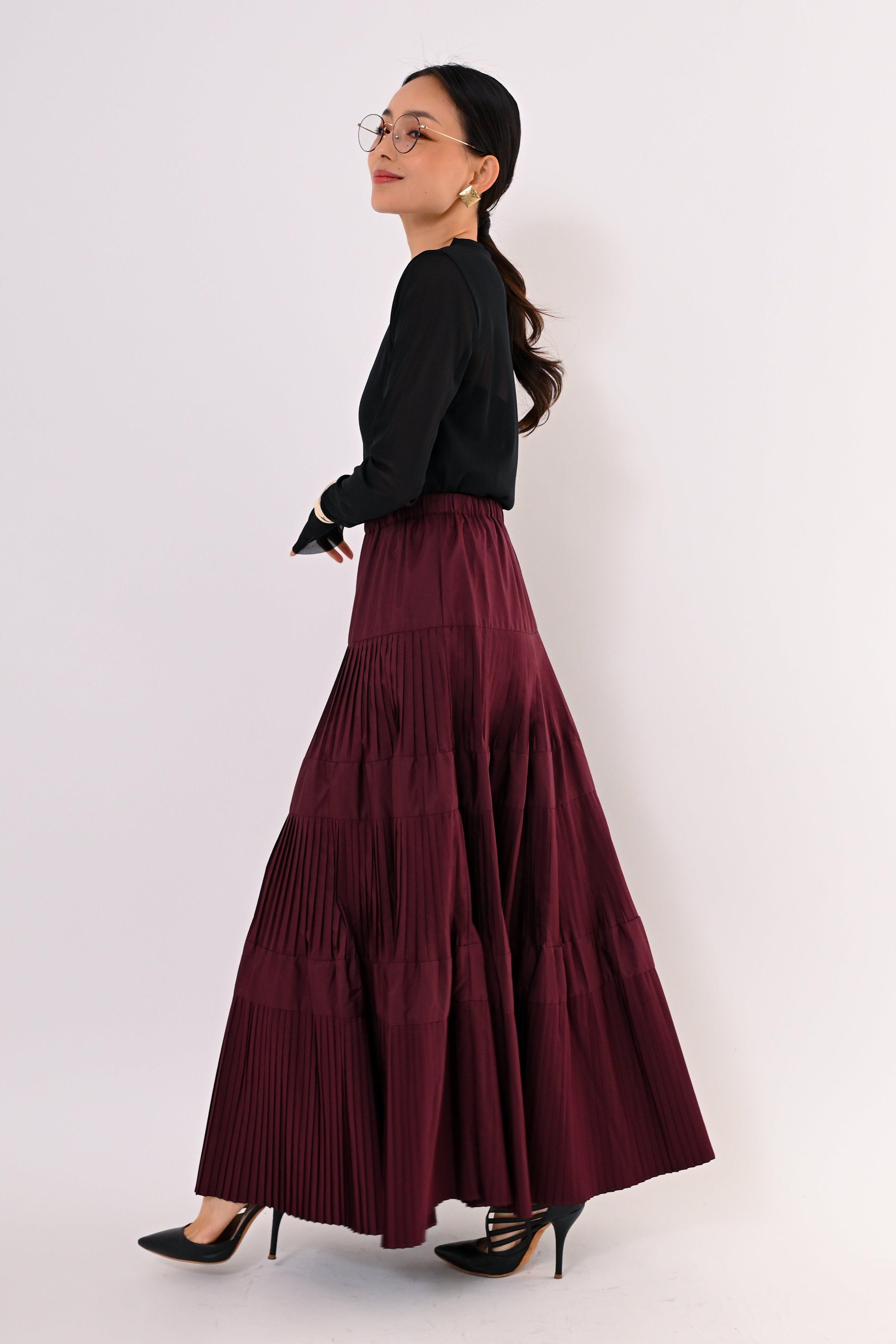 プリーツティアードスカート｜トップス・ニット／セーター