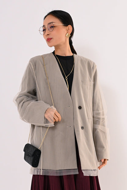 レイヤードチュールジャケット