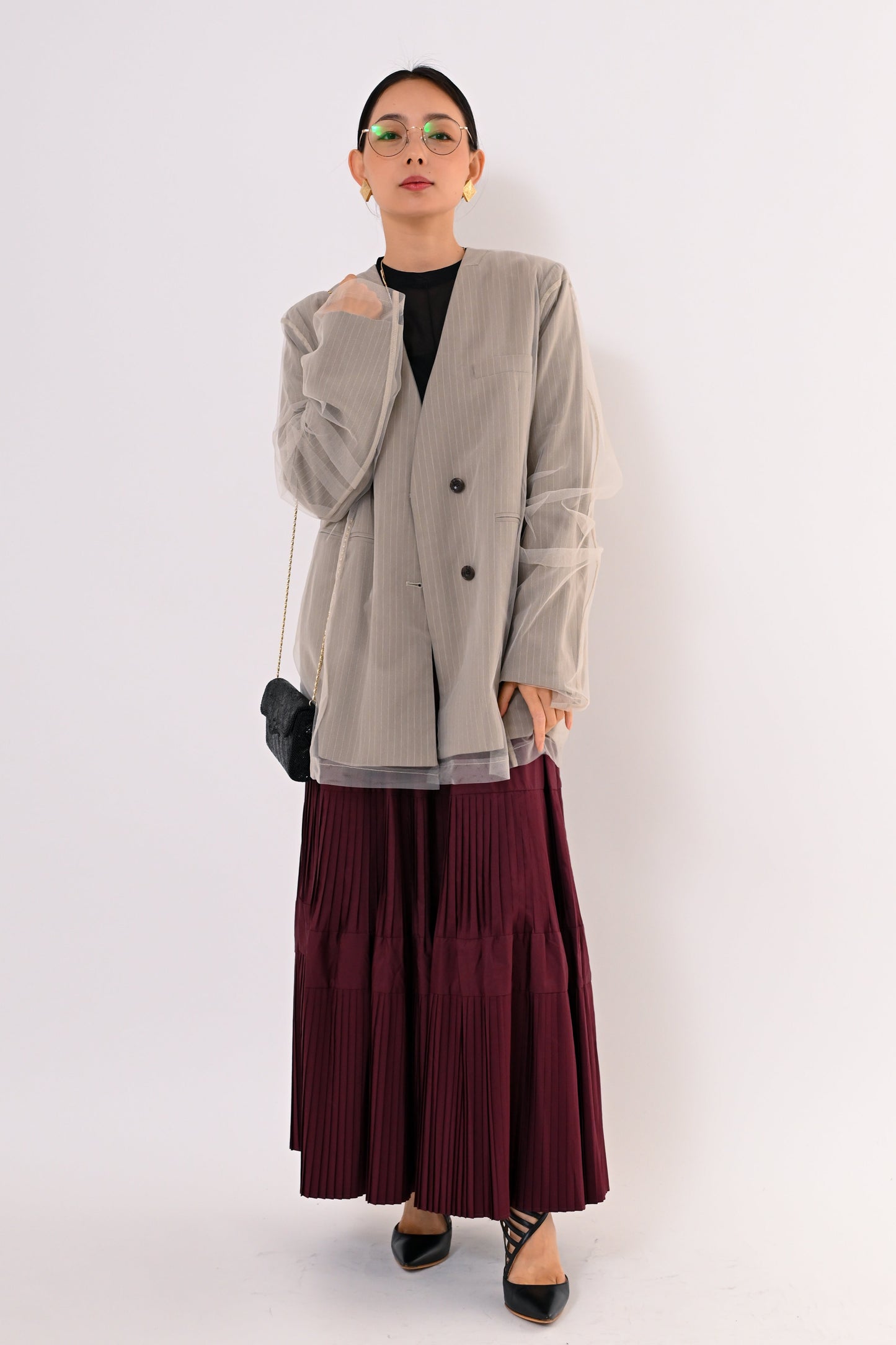 レイヤードチュールジャケット