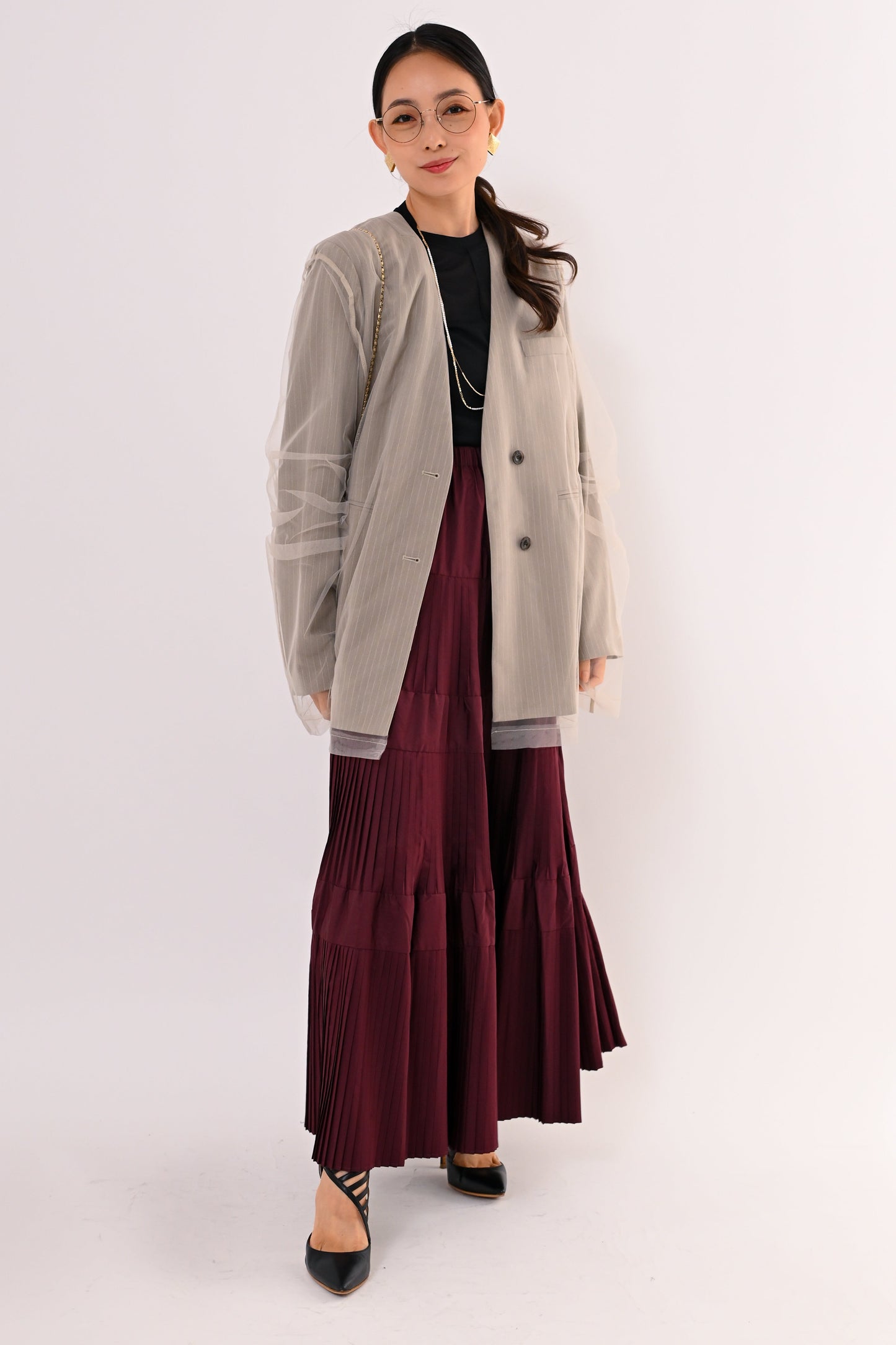 レイヤードチュールジャケット