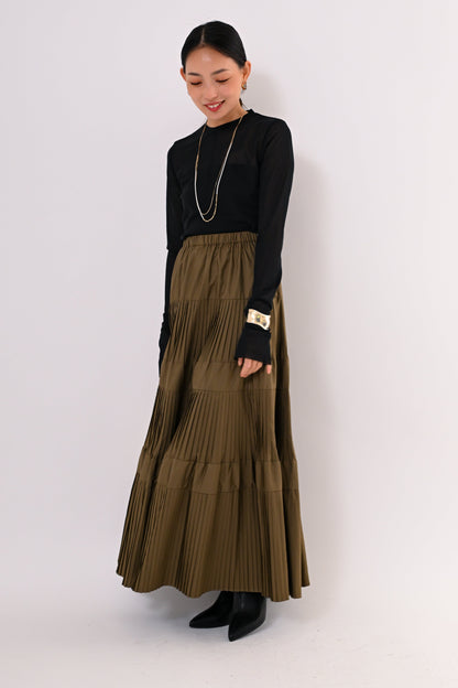 ［再入荷］プリーツティアードスカート