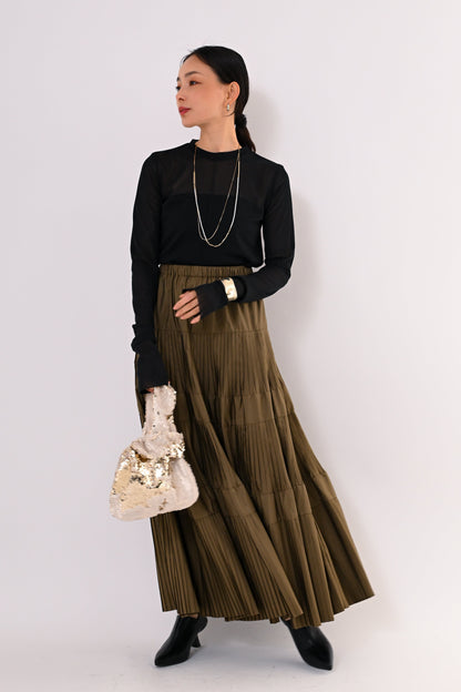 ［再入荷］プリーツティアードスカート