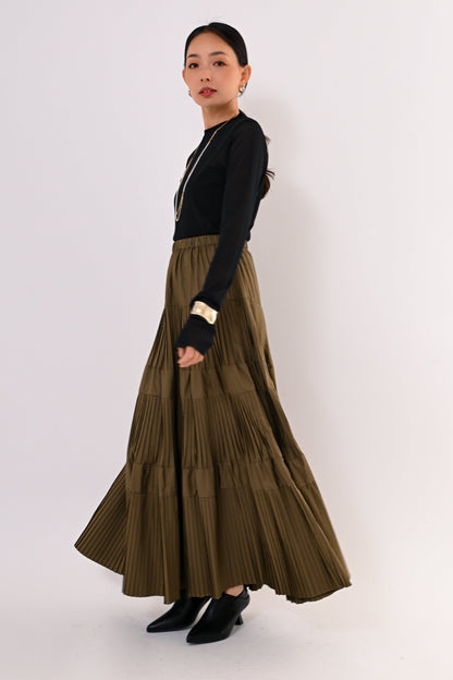 ［再入荷］プリーツティアードスカート