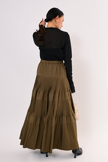 ［再入荷］プリーツティアードスカート