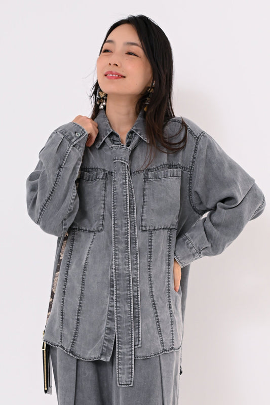 ［ＮＥＷ］テンセルデニムボウタイシャツ