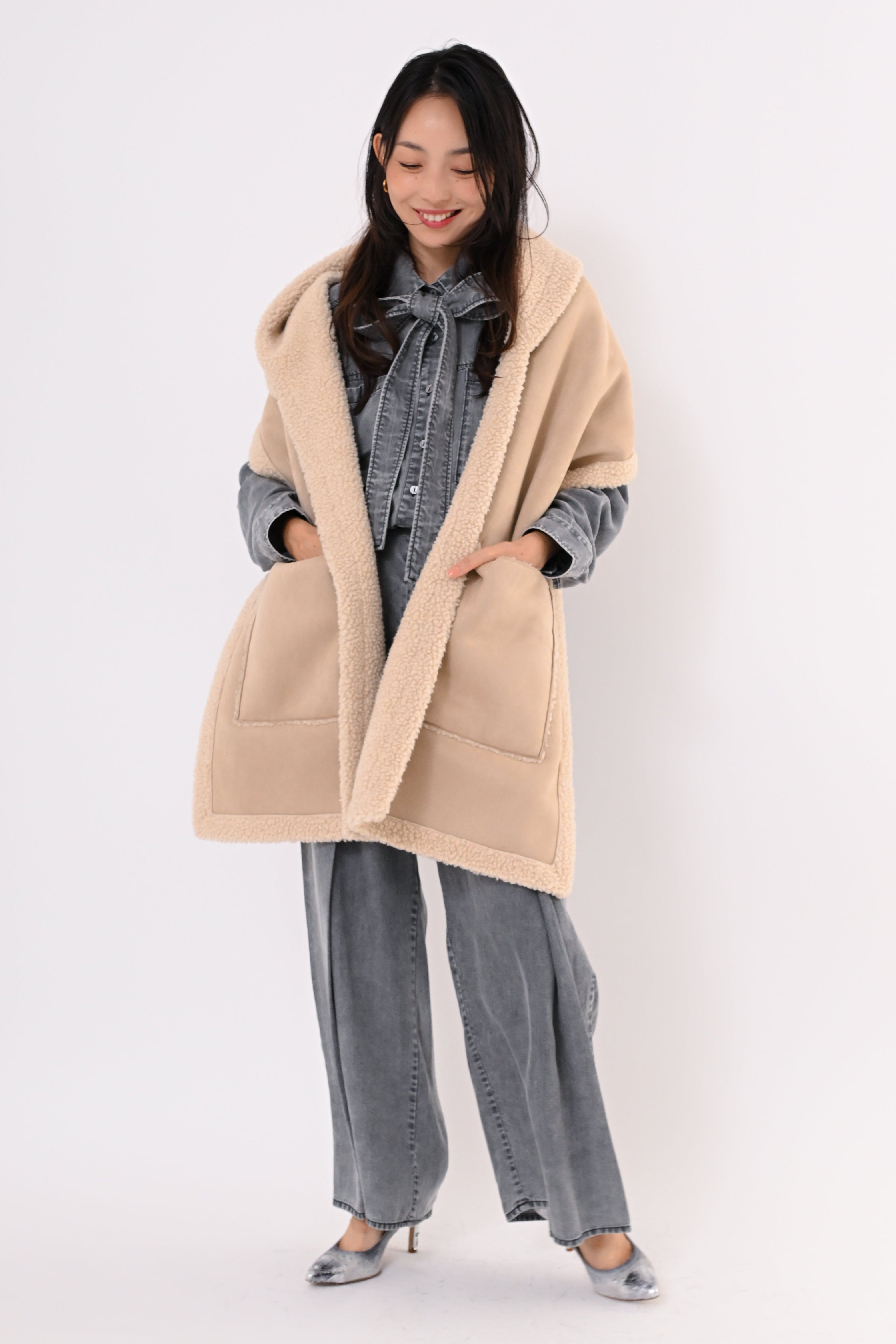 ムートンフウスヌード｜アウター・ポンチョ・ストール｜ELVENCE DEUX