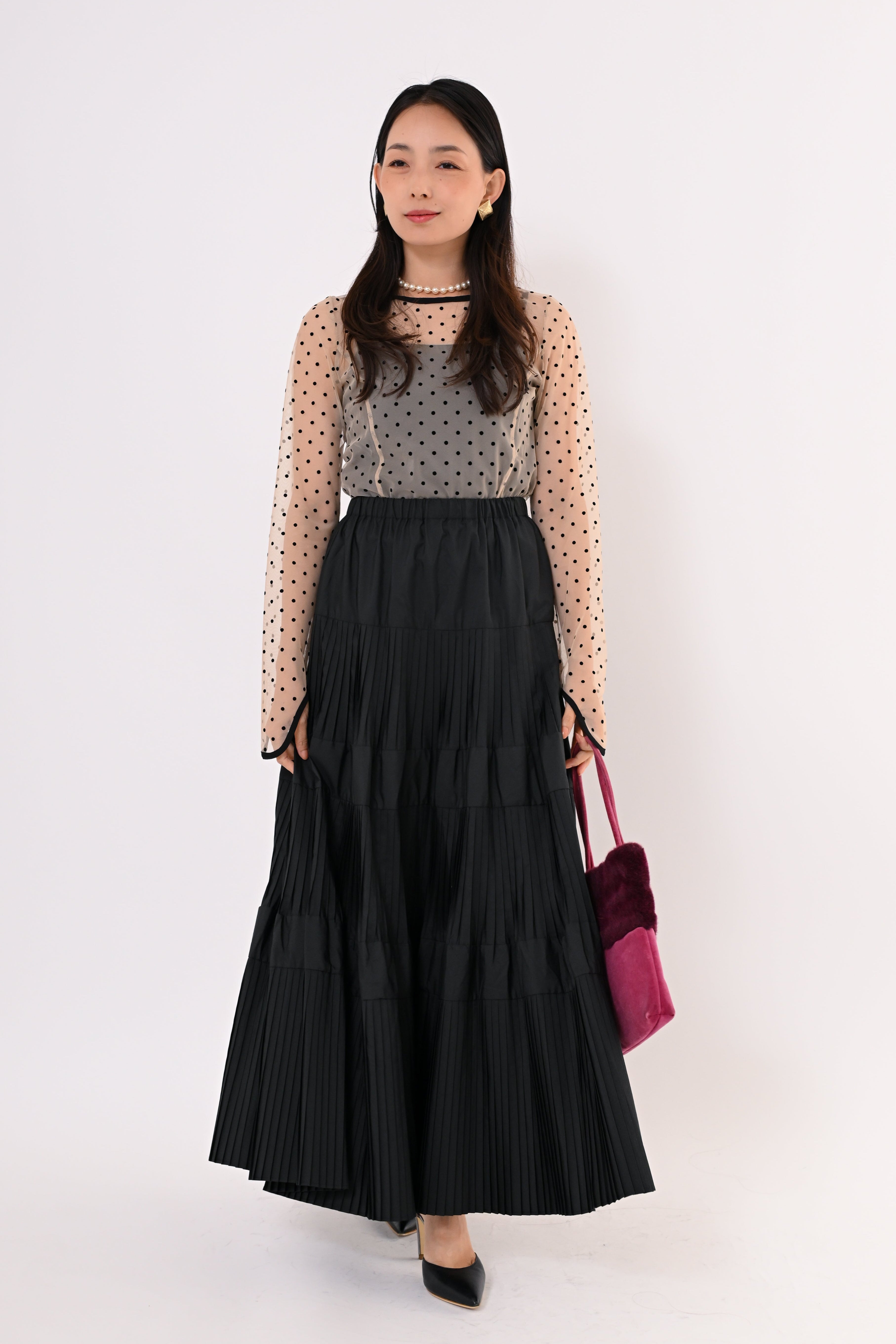 プリーツティアードスカート｜トップス・ニット／セーター