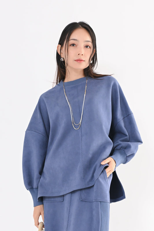 ［ＮＥＷ］スエード×リブワイドプルオーバー