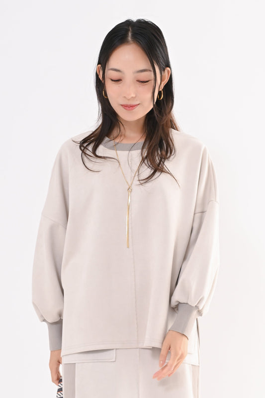 ［ＮＥＷ］スエード×リブワイドプルオーバー
