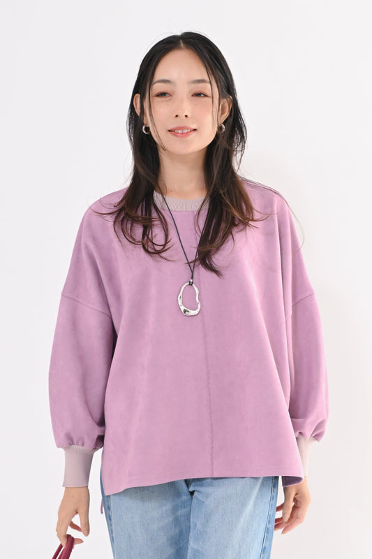 ［ＮＥＷ］スエード×リブワイドプルオーバー