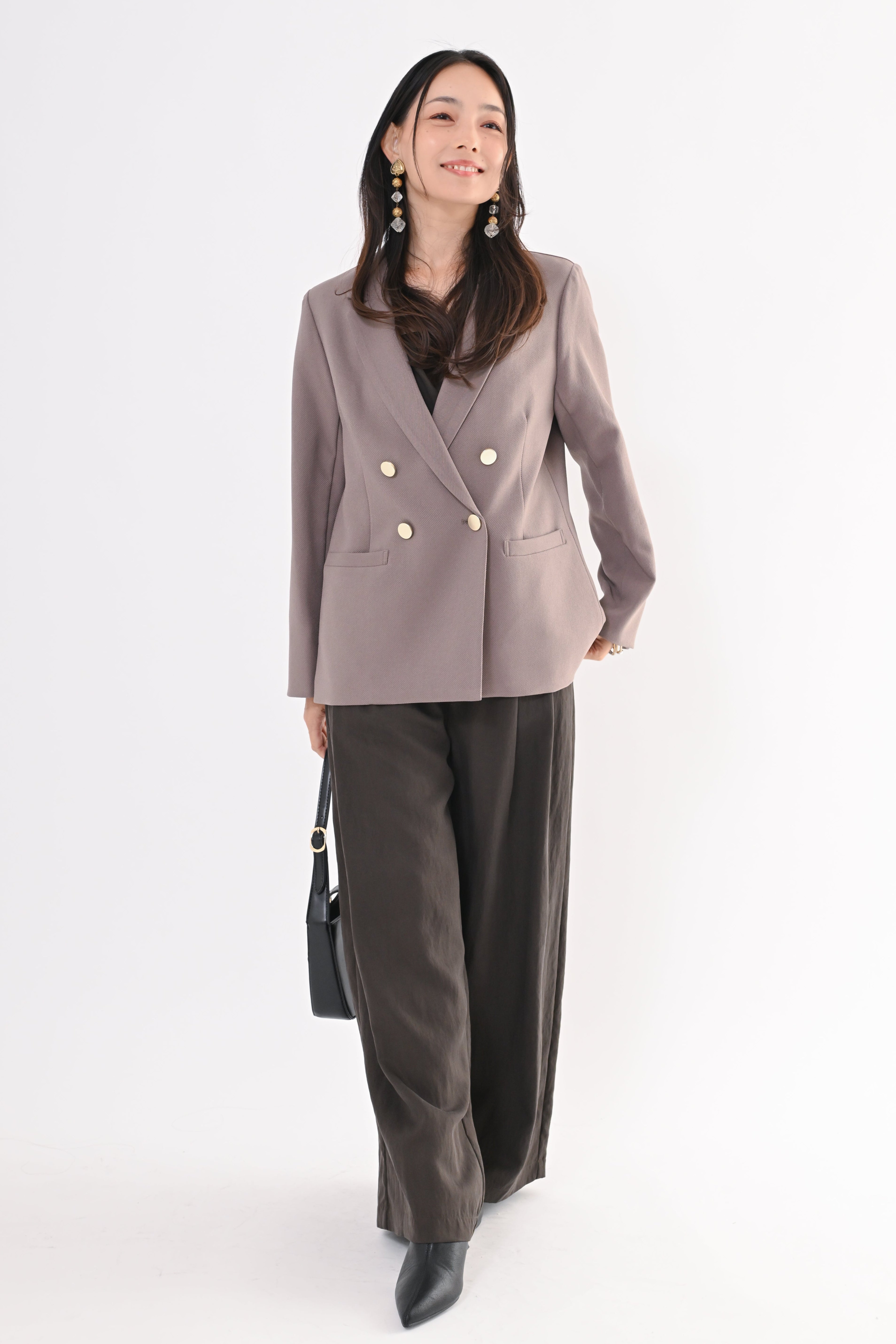 メランジガルゼダブルジャケット｜トップス・ニット／セーター