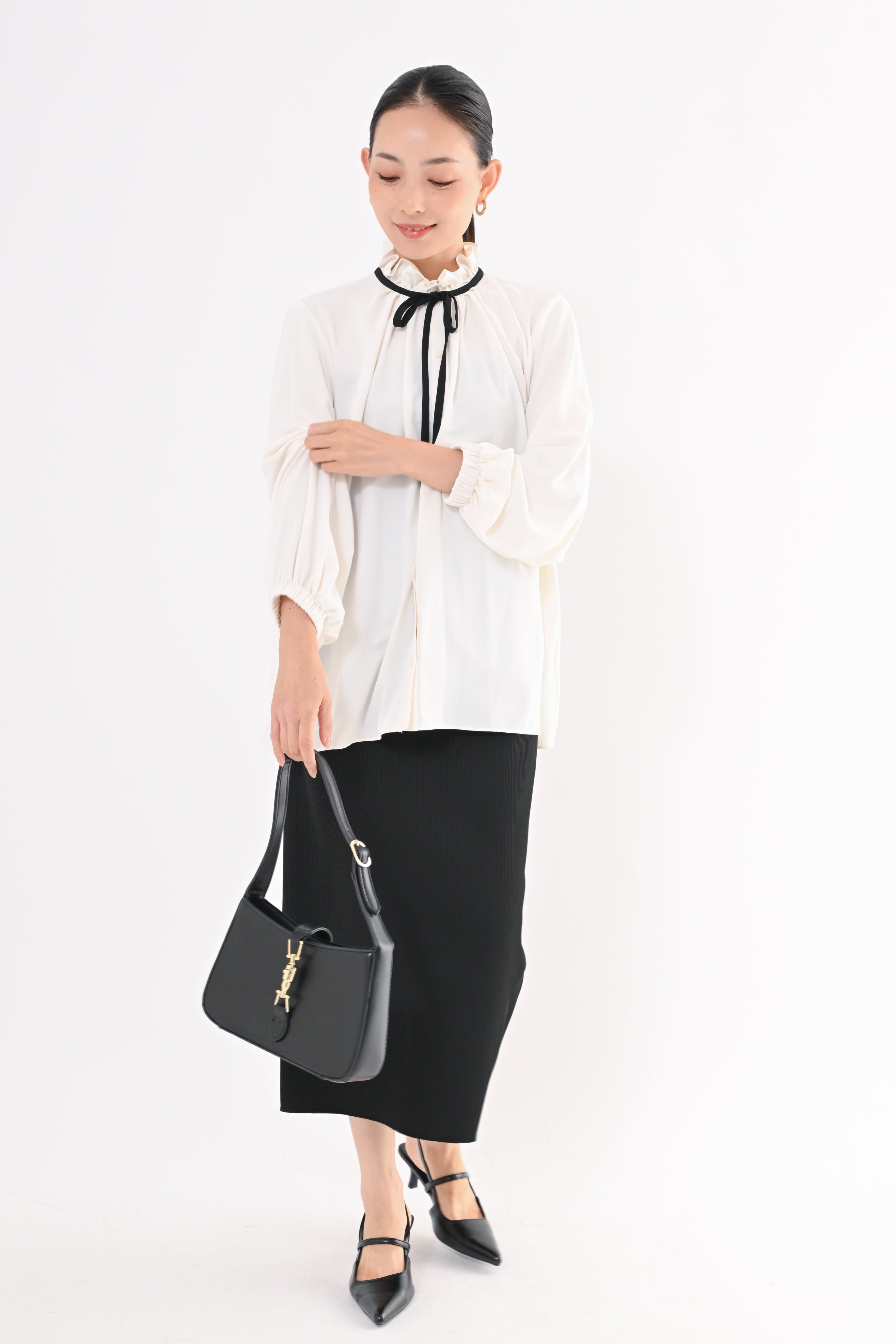 フリルリボンブラウス｜トップス・ニット／セーター｜ELVENCE DEUX