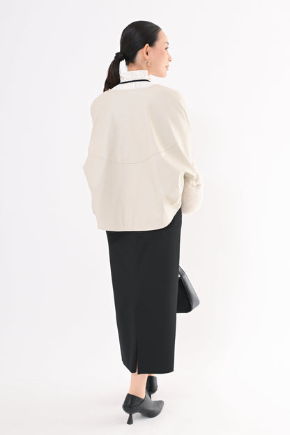 ［ＮＥＷ］フェイクレザーファースリーブジャケット