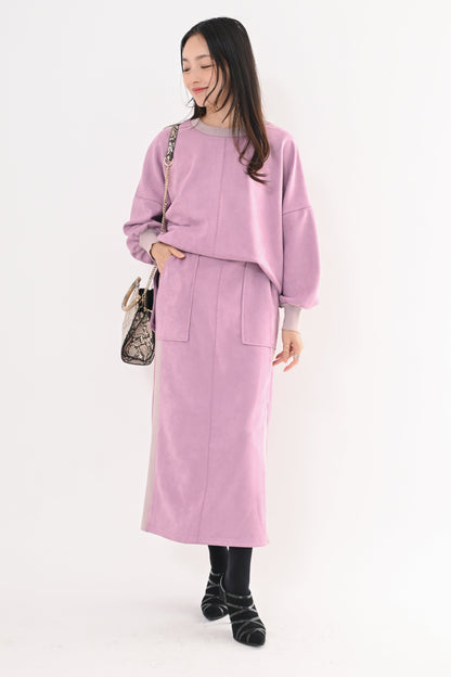 スエード×リブワークスカート