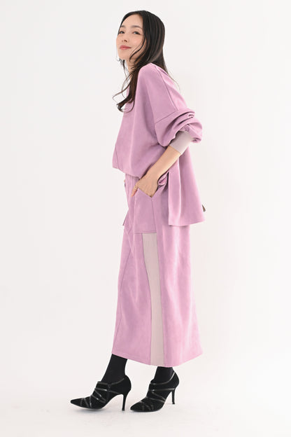 スエード×リブワークスカート