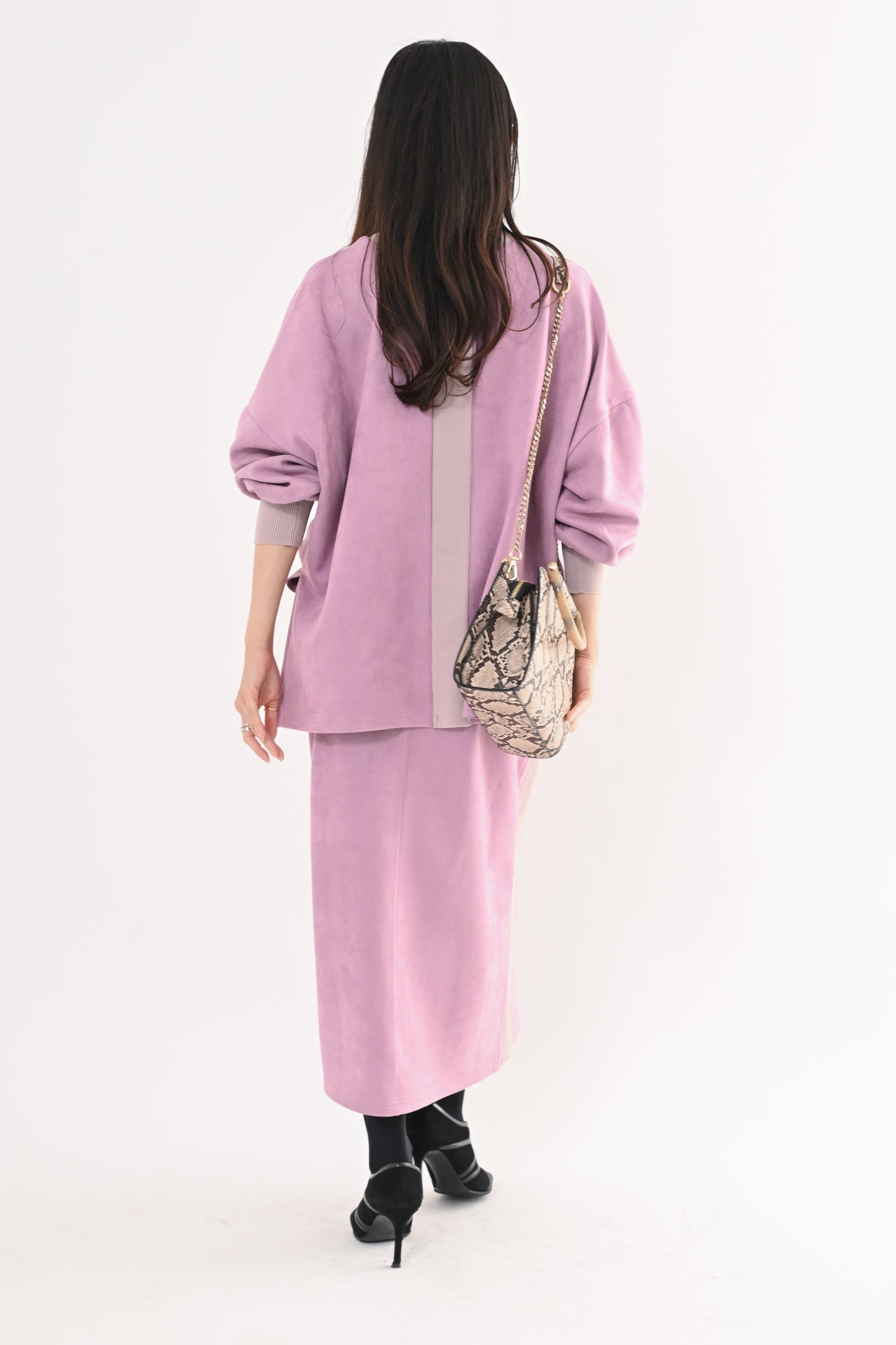 スエード×リブワークスカート