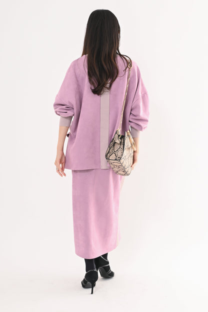 スエード×リブワークスカート