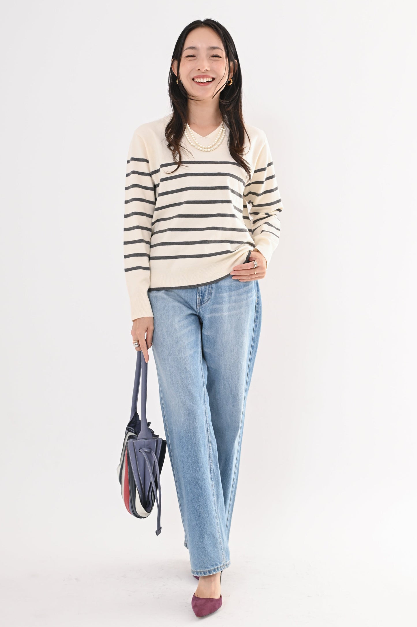 ［ＮＥＷ］ストレッチVネックニット