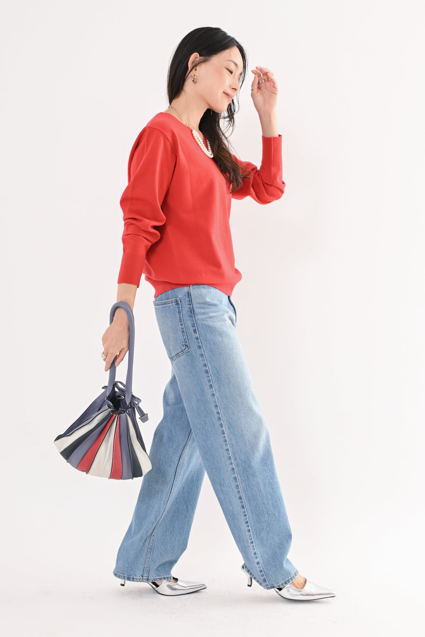 ［ＮＥＷ］ストレッチVネックニット