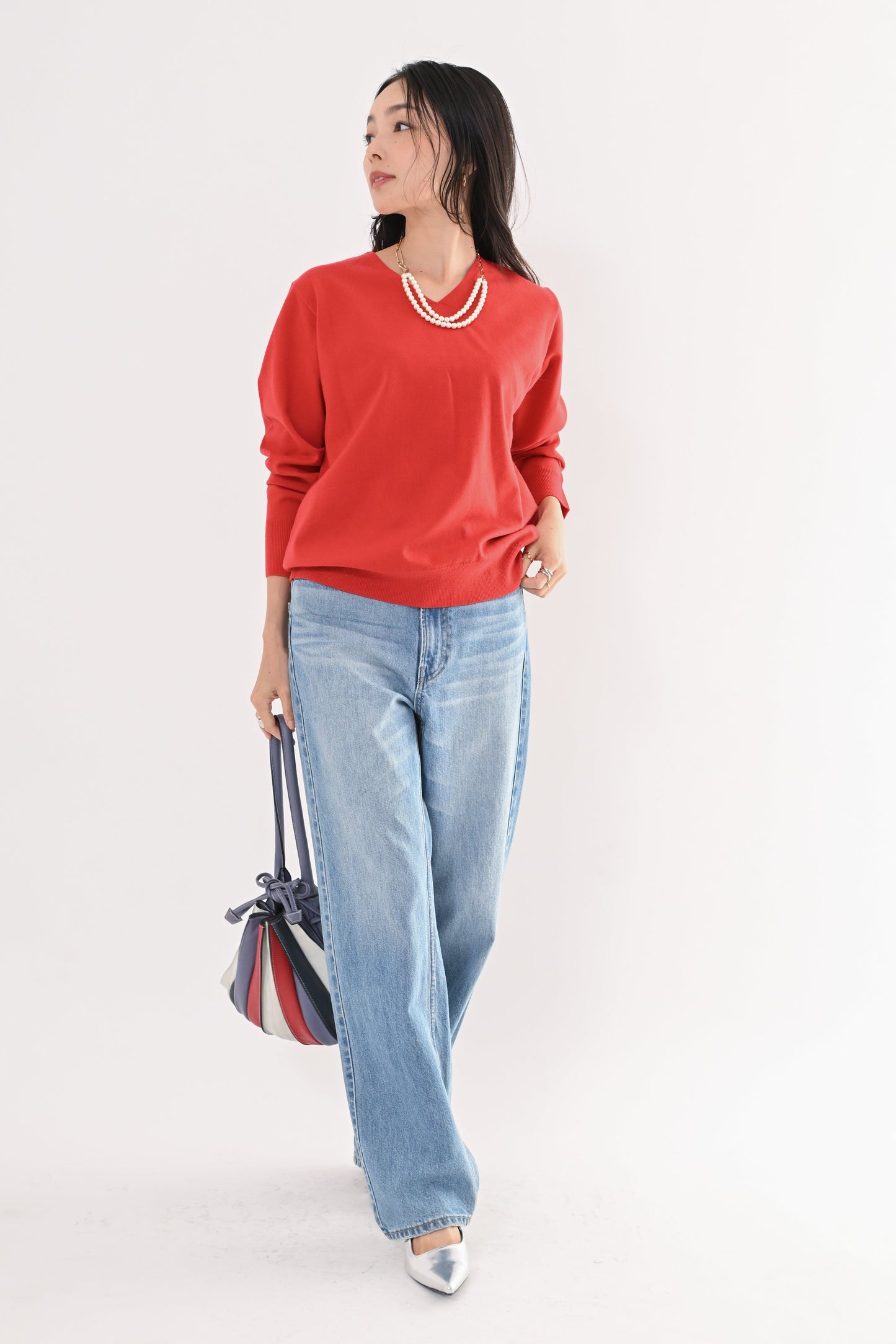 ［ＮＥＷ］ストレッチVネックニット