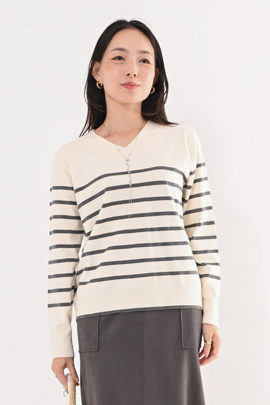 ［ＮＥＷ］ストレッチVネックニット