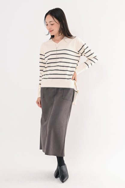 ［ＮＥＷ］ストレッチVネックニット