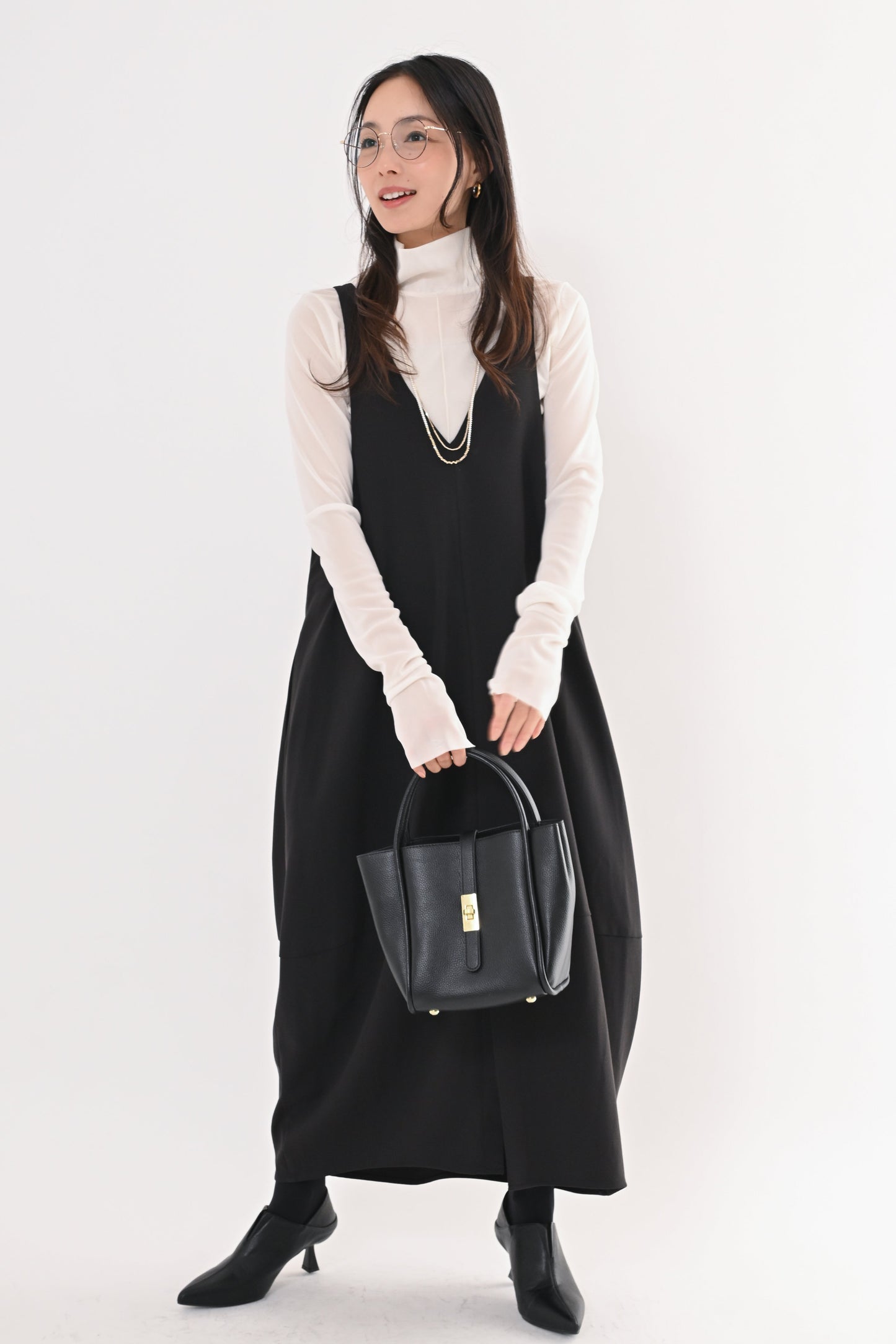 メッシュハイネックプルオーバー